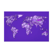 Purple blue map canvas prints