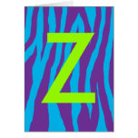 Purple & Blue Zebra Print Greeting Cards