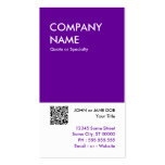 purple bold design your own QR code Business Card Templates