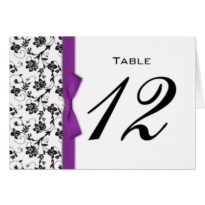 Purple Bow Wedding Table Number by Eternalflame Chic wedding table number