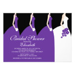 Purple Bride Bridesmaids Bridal Shower Invitation