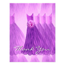 Purple Bridesmaid Dresses Thank You Personalized Invite