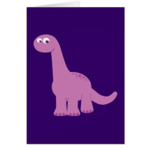 Purple Brontosaurus Dinosaur Cards