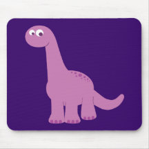 Purple Brontosaurus Dinosaur Mouse Pad