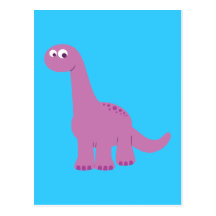 Purple Brontosaurus Dinosaur Postcards