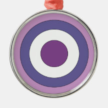 Purple Bulls-eye Christmas Tree Ornaments