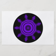 Purple Burst. Fractal Art. Purple and Black. Flyer Design
