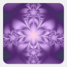 Purple butterflower square sticker
