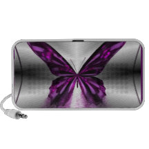 Purple Butterfly Doodle Mp3 Speakers