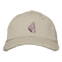 Purple butterfly embroidered women's hat embroidered baseball cap