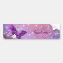 Purple Butterfly Fantasy Moon Designs Bumper Stickers