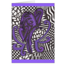 Purple butterfly on blank card