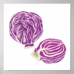 purple cabbage graphic print