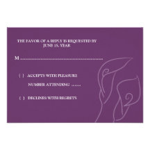 Purple Calla Lilies RSVP card Personalized Invitations
