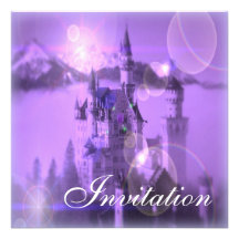 Purple Castle Tea Party Bridal Shower Invitation