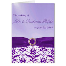 Purple Ceremony and Reception Programs Card