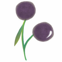 Purple Cherry Acrylic with a metal pin-back Photo Sculpture