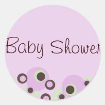 Purple Circle Design Baby Shower Sticker/seal