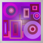 purple circles and squares poster