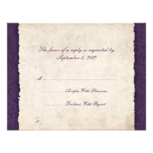 Purple Country Wedding RSVP Custom Invites