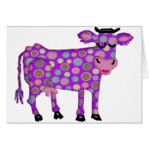 Purple Cow Greeting Card