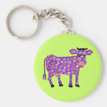 Purple Cow Keychain