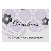 purple cream damask pattern business card template