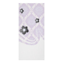 purple cream damask pattern full colour rack card