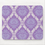 purple cream damask pattern mousemat