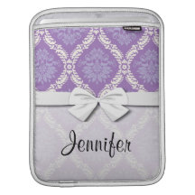 purple cream damask pattern sleeves for iPads
