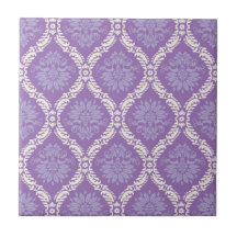 purple cream damask pattern tiles