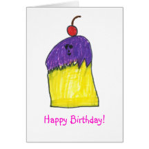 Purple Cupcake Birthday Card