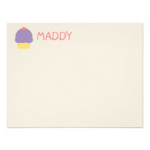 Purple Cupcake Flat Notecard