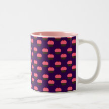 Purple cupcake pattern coffee mugs