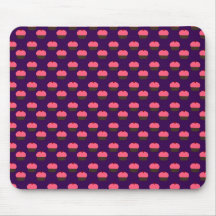 Purple cupcake pattern mouse mats