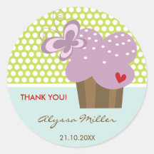 Purple Cupcakes Thank You / Gift Label / Sticker