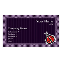 Purple Cute Ladybug Business Card Template