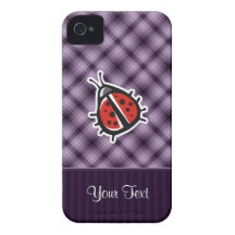 Purple Cute Ladybug Case-Mate iPhone 4 Cases