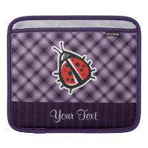 Purple Cute Ladybug iPad Sleeve