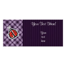 Purple Cute Ladybug Rack Card Template