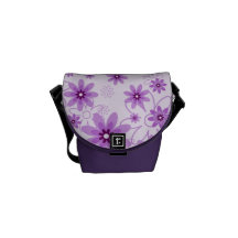 Purple Daisies Monogram Commuter Bags
