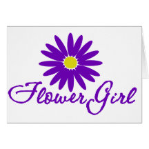 Purple Daisy Flower Girl Greeting Card