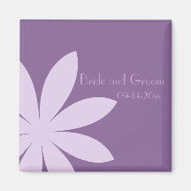 Purple Daisy Wedding Save the Date Refrigerator Magnets