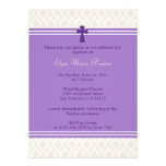 Purple Damask Baptism/Christening Invitation