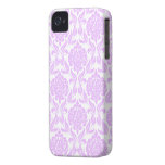 Purple Damask Pattern iPhone 4 Case-Mate Case