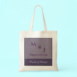 Purple Damask Wedding Favour Tote Bag bags