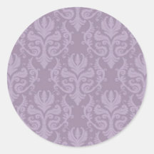 Purple Damask Wedding Stickers