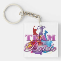 Purple dancing team bride bridesmaids bridal party key chains