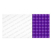 Purple Diamond Pattern Photo Greeting Card
