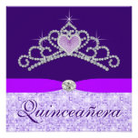 Purple Diamond Tiara Purple Quincenera Invites